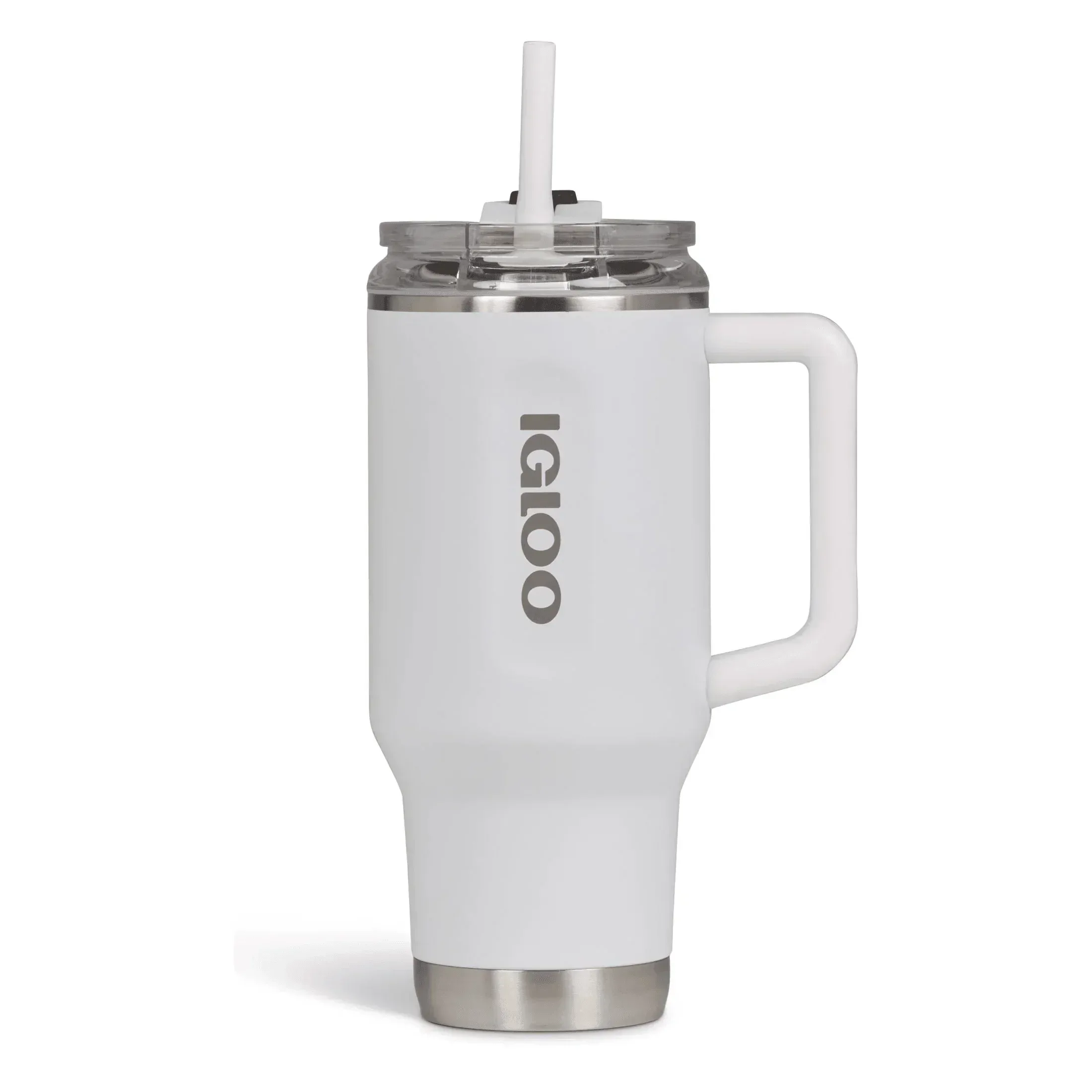 ספל שתיה תרמי Igloo Flip 'N' Sip Travel Mug Light White 1L - Image 4