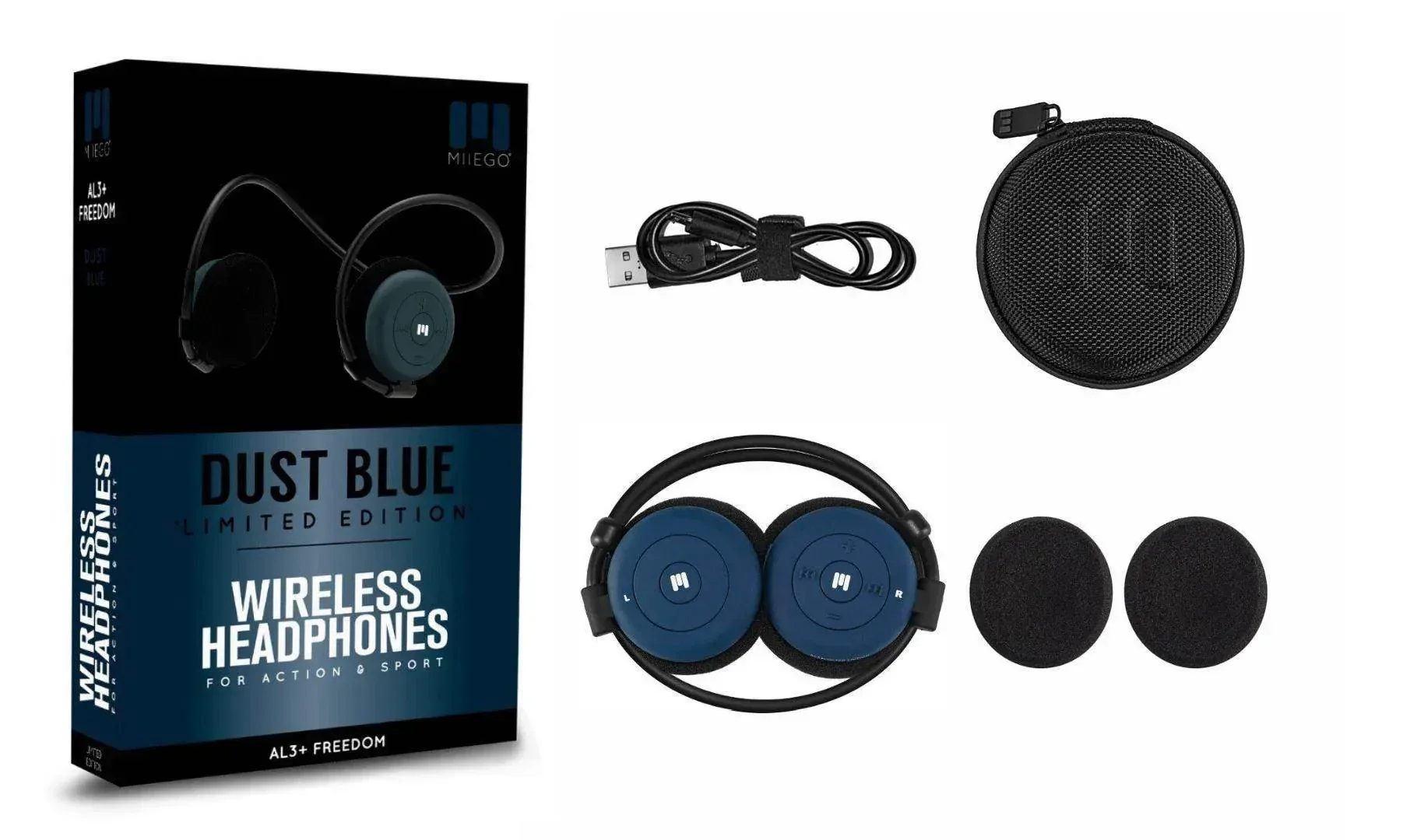 אוזניות ספורט לגבר בצבע כחול/אפור Miiego AL3+ FREEDOM DUST BLUE 11044 - Image 2