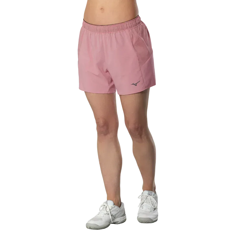 מכנס אימון קצר מיזונו לנשים Mizuno 4.5 Inches Short Rose Elegance J2GBD20465 - Image 2