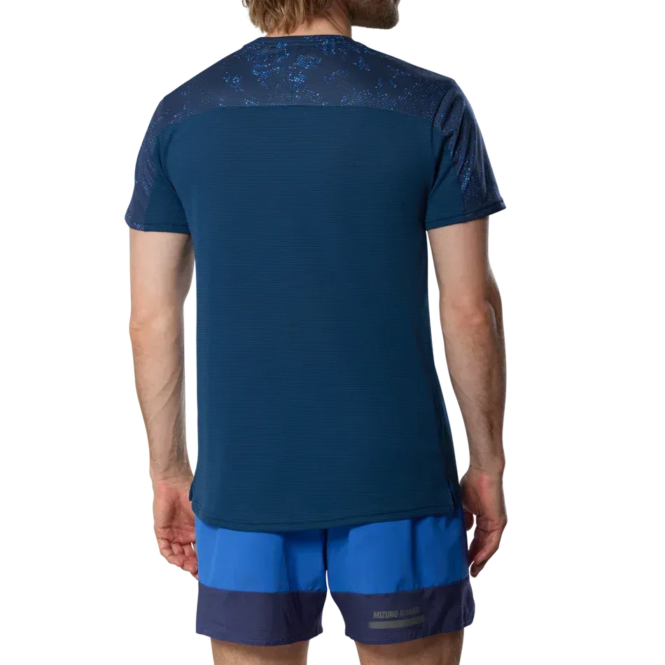 חולצת אימון מיזונו לגברים Mizuno Graphic Short Sleeve Tee  Estate Blue J2GAD00412 - Image 2