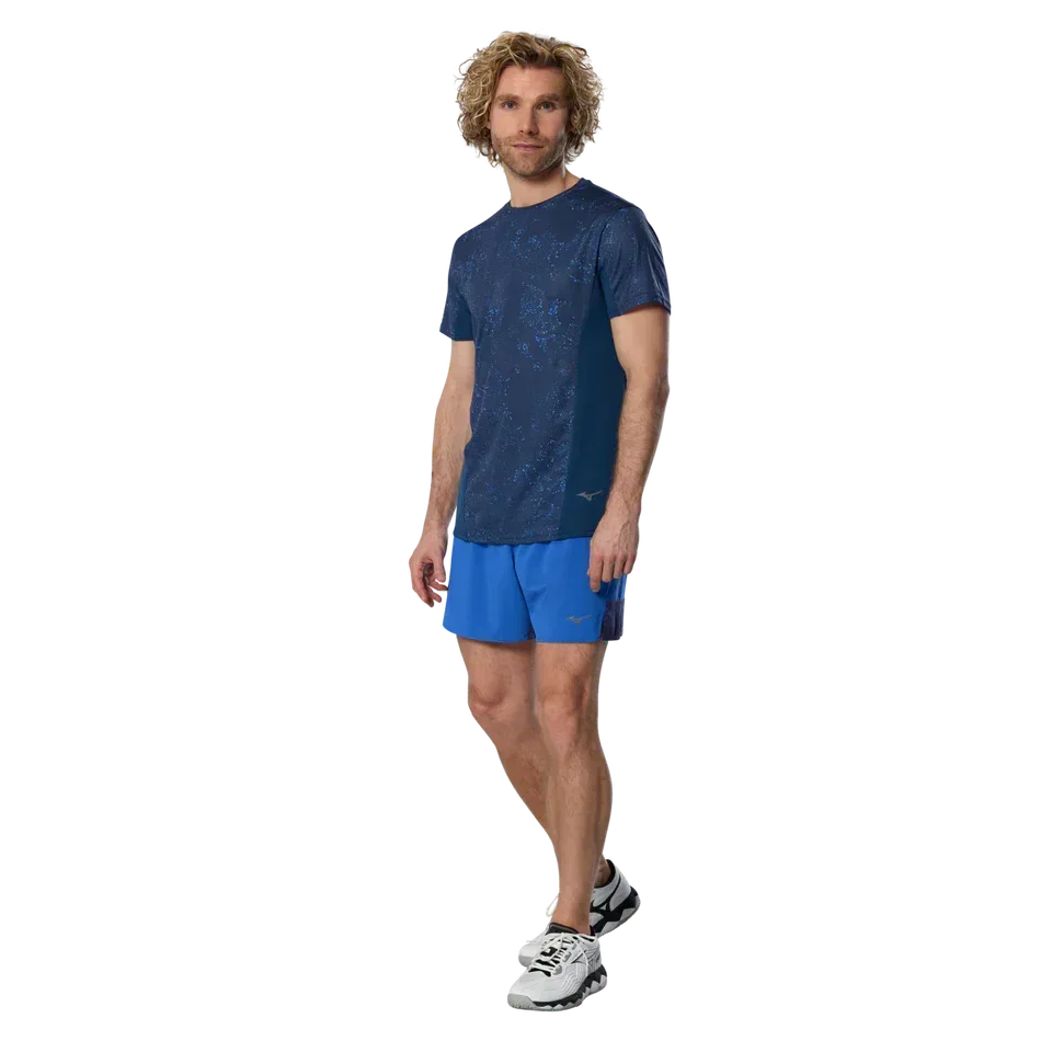 חולצת אימון מיזונו לגברים Mizuno Graphic Short Sleeve Tee  Estate Blue J2GAD00412 - Image 3