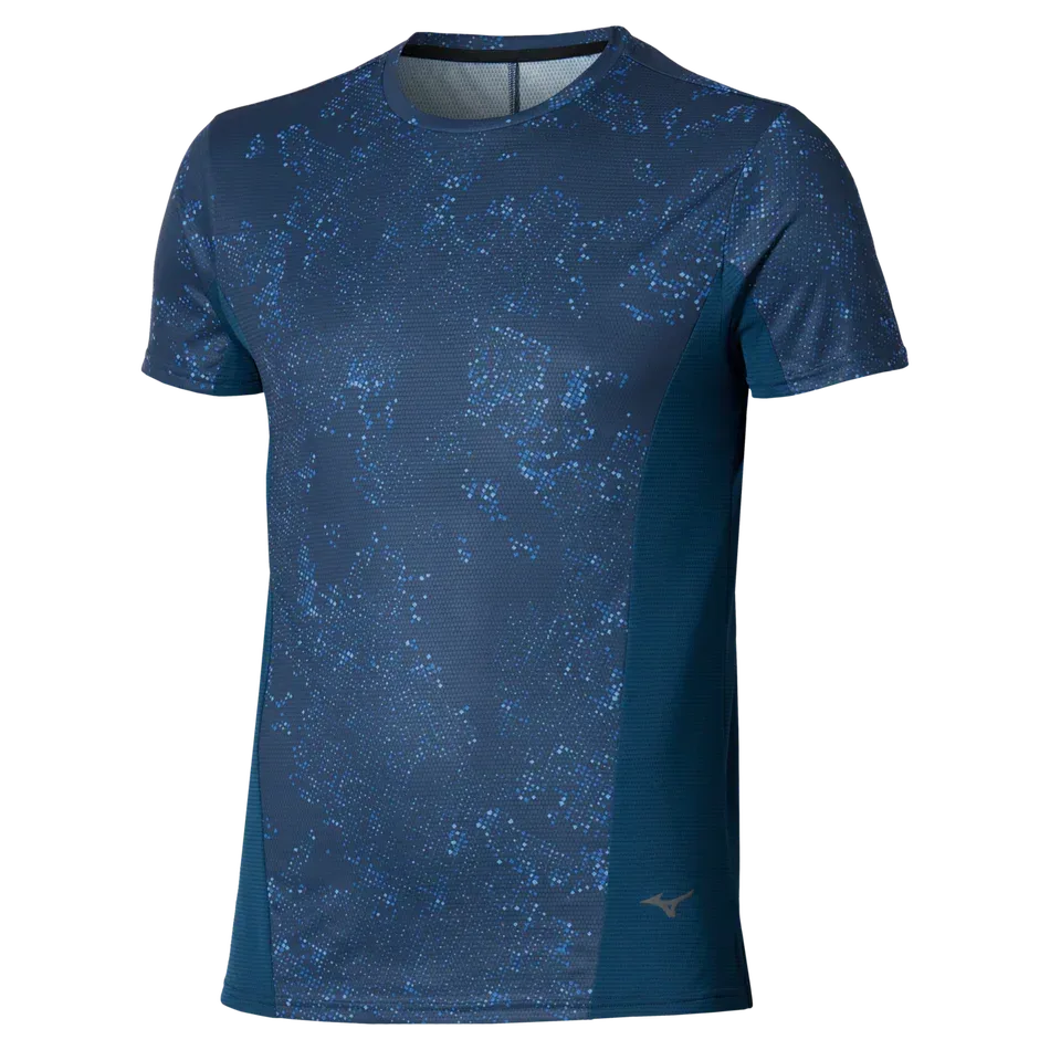 חולצת אימון מיזונו לגברים Mizuno Graphic Short Sleeve Tee  Estate Blue J2GAD00412 - Image 4