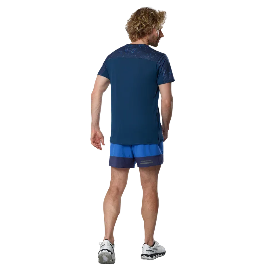 חולצת אימון מיזונו לגברים Mizuno Graphic Short Sleeve Tee  Estate Blue J2GAD00412 - Image 6