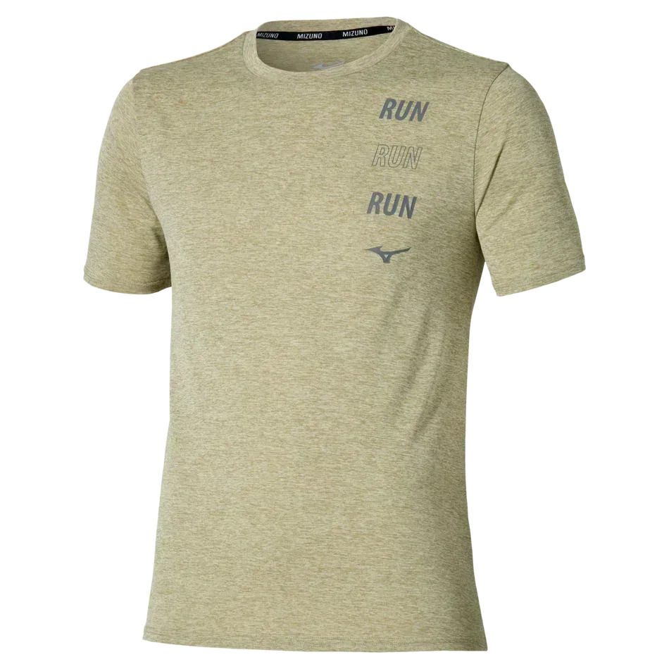 חולצת ריצה מיזונו לגברים Mizuno J2GAD00839 Core Run Short Sleeve Tee Elm - Image 4
