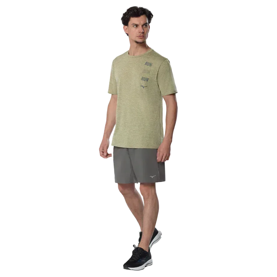 חולצת ריצה מיזונו לגברים Mizuno J2GAD00839 Core Run Short Sleeve Tee Elm - Image 6