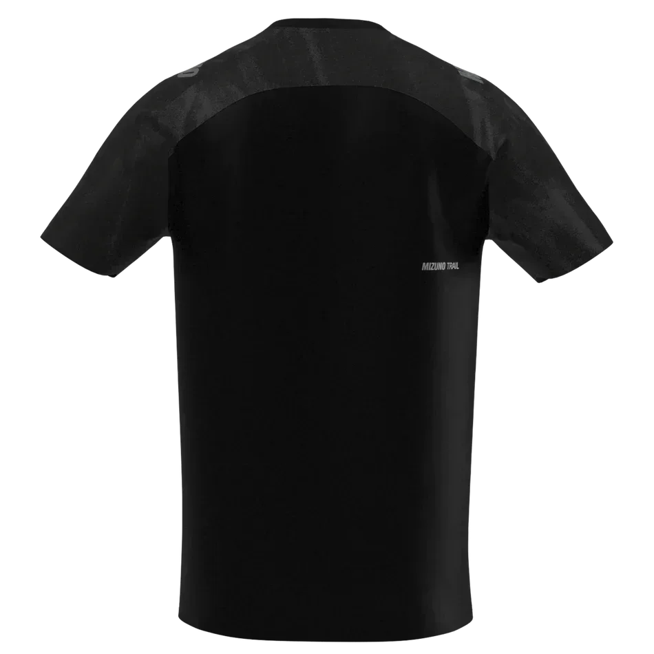 חולצת ריצה מיזונו לגברים Mizuno J2GAD00909 Graphic Short Sleeve Tee Black - Image 2