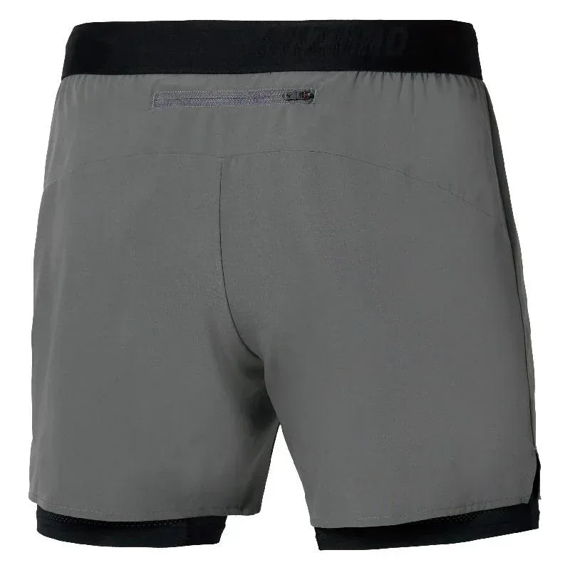 מכנס עם טייטיס מיזונו לגברים Mizuno J2GBD00908 Core 5.5 Inches 2in1 Short Lava Smoke - Image 2