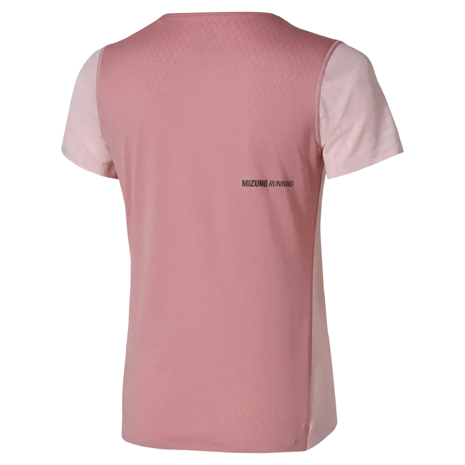 חולצת אימון מיזונו לנשים Mizuno Tech Light Short Sleeve Tee Rose Elegance J2GAD20265 - Image 2