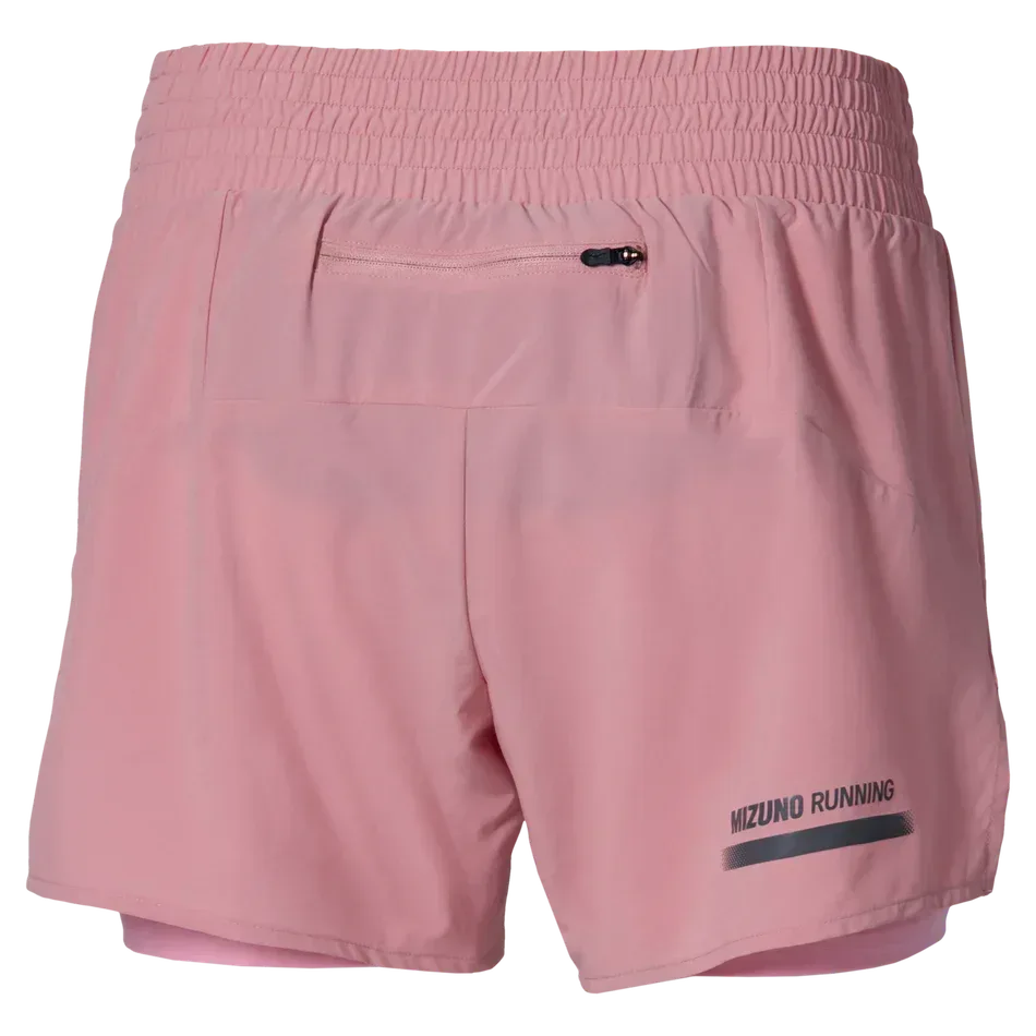 מכנס עם טייטס מיזונו לנשים Mizuno 2in1 4.5 Inches Short Rose Elegance J2GBD20365 - Image 2