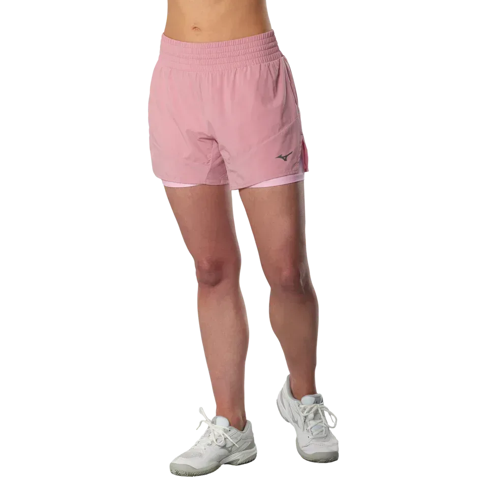 מכנס עם טייטס מיזונו לנשים Mizuno 2in1 4.5 Inches Short Rose Elegance J2GBD20365 - Image 3
