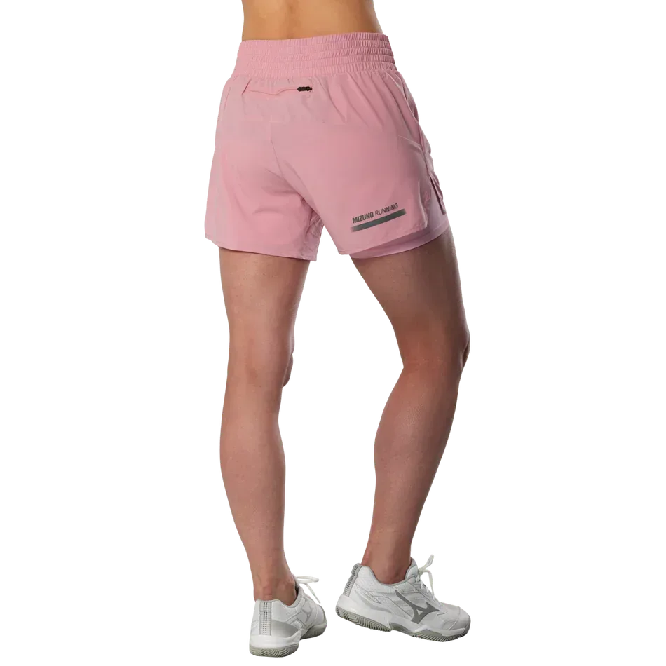 מכנס עם טייטס מיזונו לנשים Mizuno 2in1 4.5 Inches Short Rose Elegance J2GBD20365 - Image 4