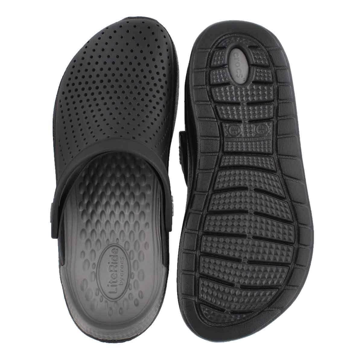 Crocs LiteRide Clog 204592-0DD - כפכף קרוקס לייט-רייד בצבע שחור/אפור - Image 3