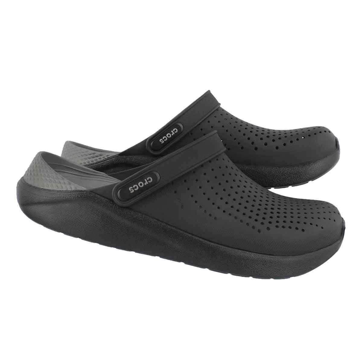 Crocs LiteRide Clog 204592-0DD - כפכף קרוקס לייט-רייד בצבע שחור/אפור - Image 4