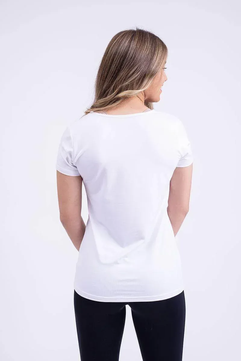 חולצת רייבן מקרו V בצבע לבן  Raven Macro V Sleeve Shirt White 5200 - Image 2