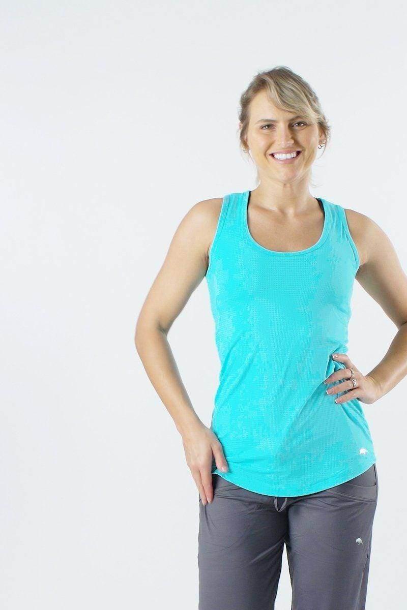 גופיית בוקסר רייבן רשת בצבע טורקיז Raven Mesh Boxer Tank Turquoise 5300 - Image 2