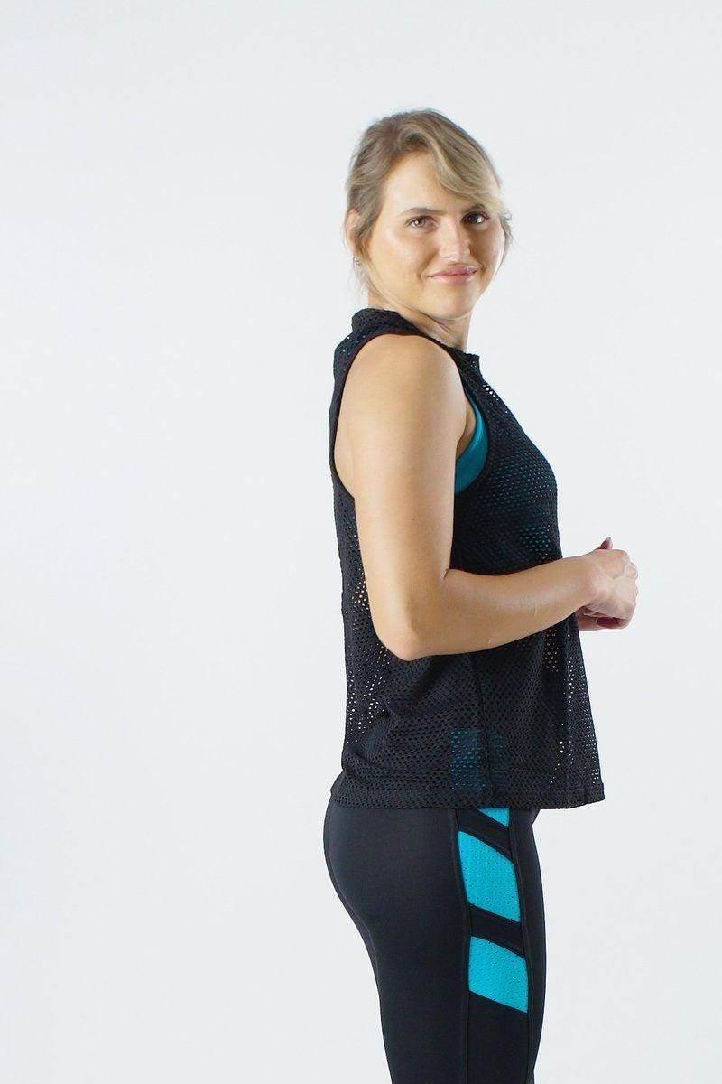 גופיית רשת רייבן שחורהRaven Mesh spaghetti tank top Black 8111 [O/S ] - Image 2