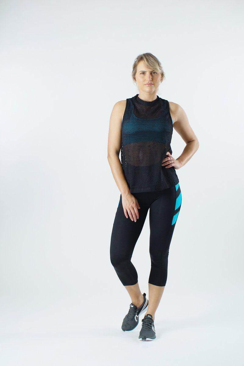 גופיית רשת רייבן שחורהRaven Mesh spaghetti tank top Black 8111 [O/S ] - Image 3