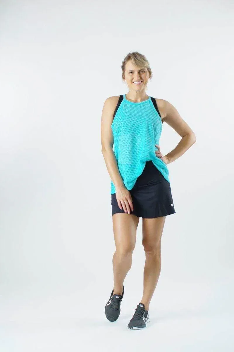 גופיית רשת ספגטי רייבן טורקיז Raven Mesh spaghetti tank top Turquoise 8111 One Size - Image 5