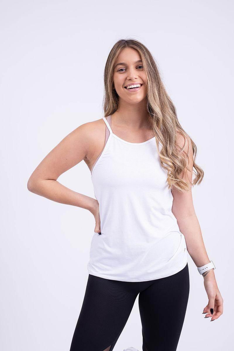 גופיית רייבן ספגטי רשת לבנה Raven Spaghetti Tank White 5351 - Image 2