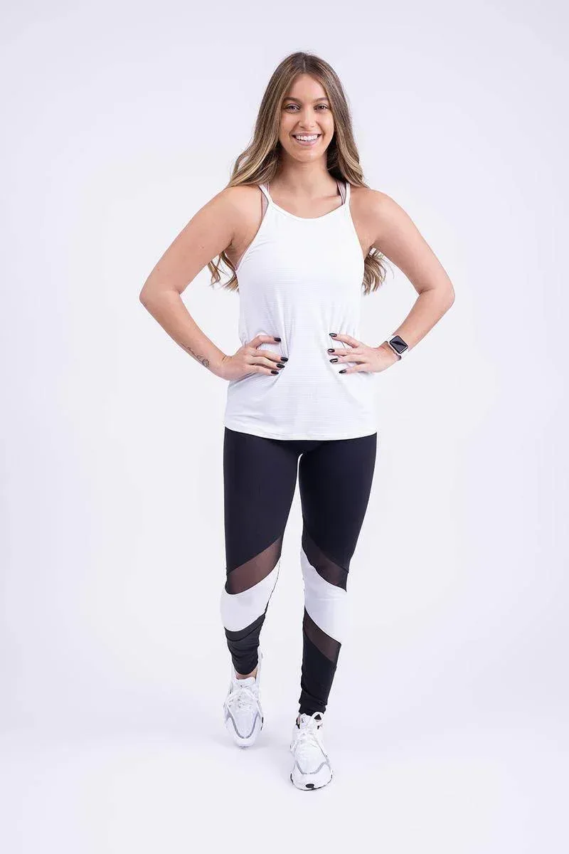 גופיית רייבן ספגטי רשת לבנה Raven Spaghetti Tank White 5351 - Image 3