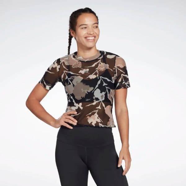 חולצת ריבוק קצרה לנשים Reebok H65548 MYT AOP Mesh Tee - Image 4