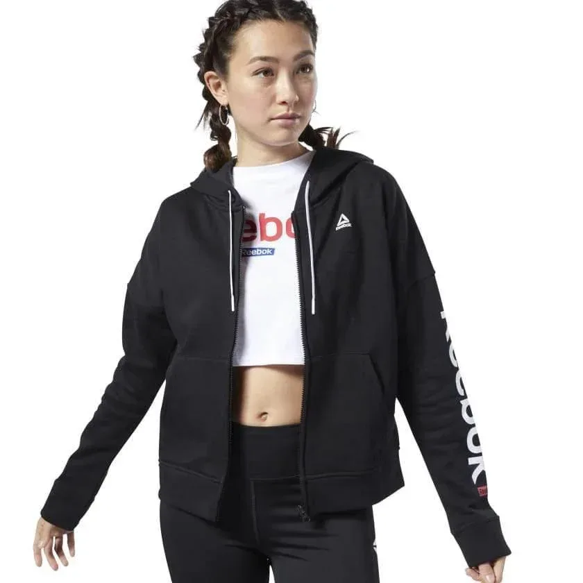 קפוצון ריבוק לנשים Reebok LINEAR LOGO FULLZIP FI2006 - Image 3