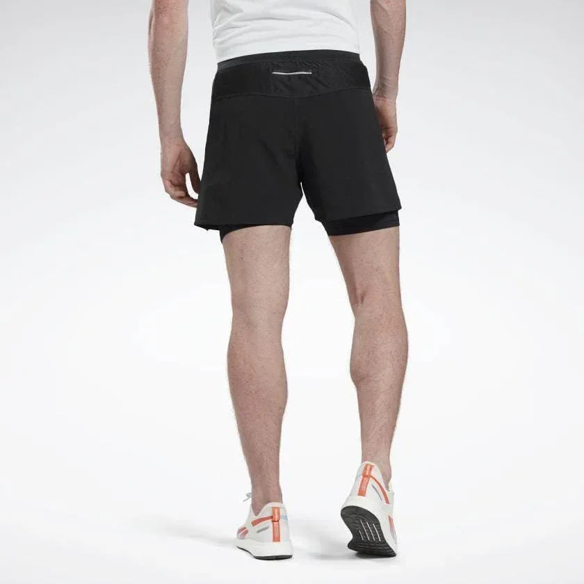 מכנס ריצה ריבוק  עם טייטס לגבר Reebok OSR EPIC 2-1 RUN SHORT FL0112 - Image 2