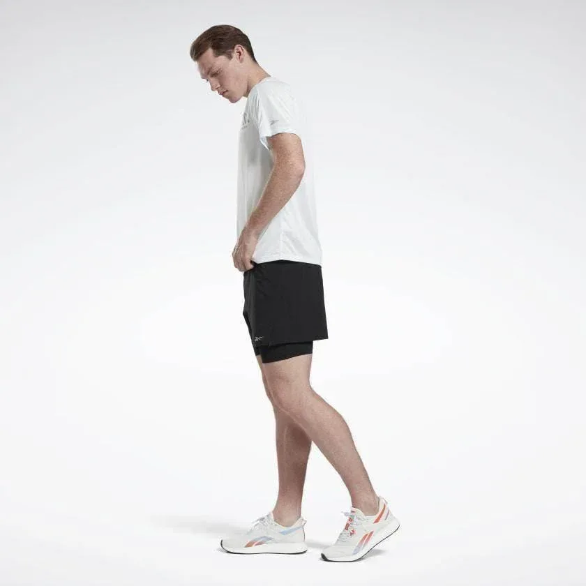 מכנס ריצה ריבוק  עם טייטס לגבר Reebok OSR EPIC 2-1 RUN SHORT FL0112 - Image 4