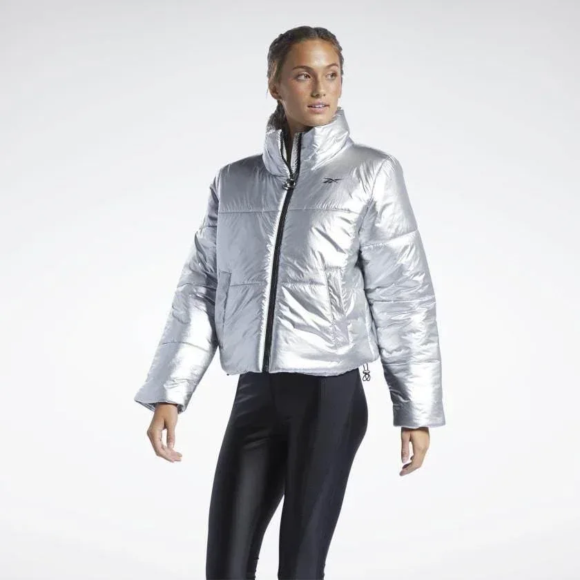 גק'ט/מעיל ריבוק לנשים Reebok S PUFF JKT FT0659 matte silver - Image 7
