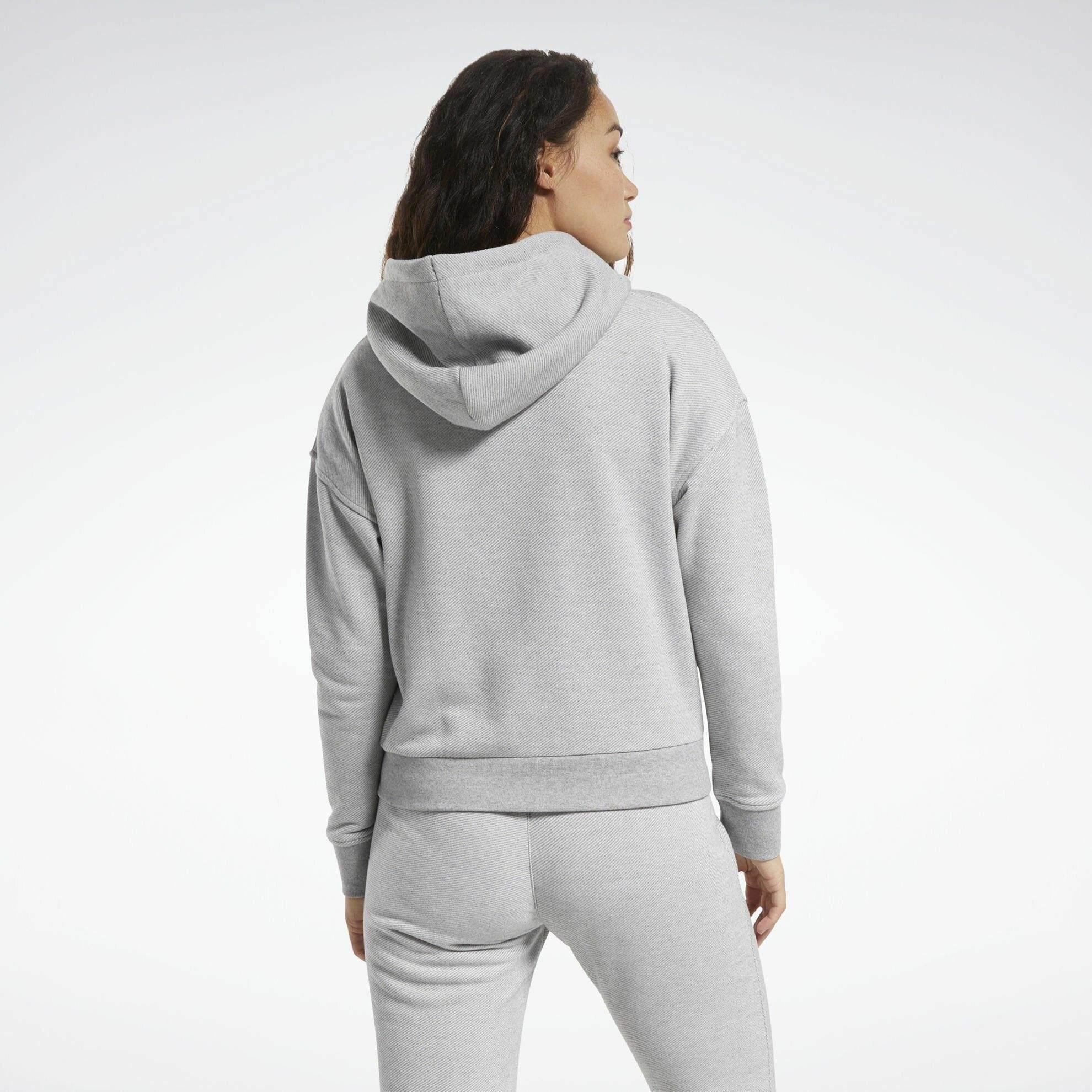 גק'ט ריבוק לנשים Reebok TE Textured Logo FullZip FT0889 grey heather - Image 2