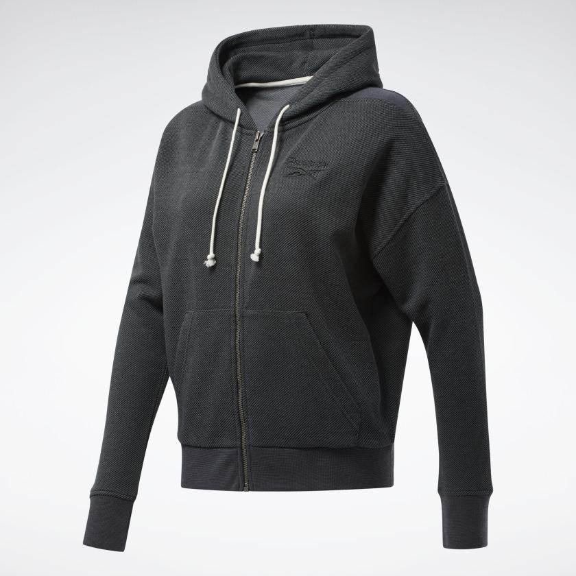 גק'ט ריבוק לנשים Reebok TE Textured Logo FullZip FU2241 - Image 7