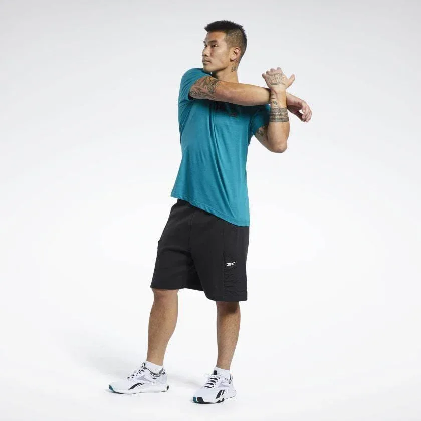 מכנס אימון קצר ריבוק לגבר Reebok TS Knit-Woven Short FJ4598 - Image 3