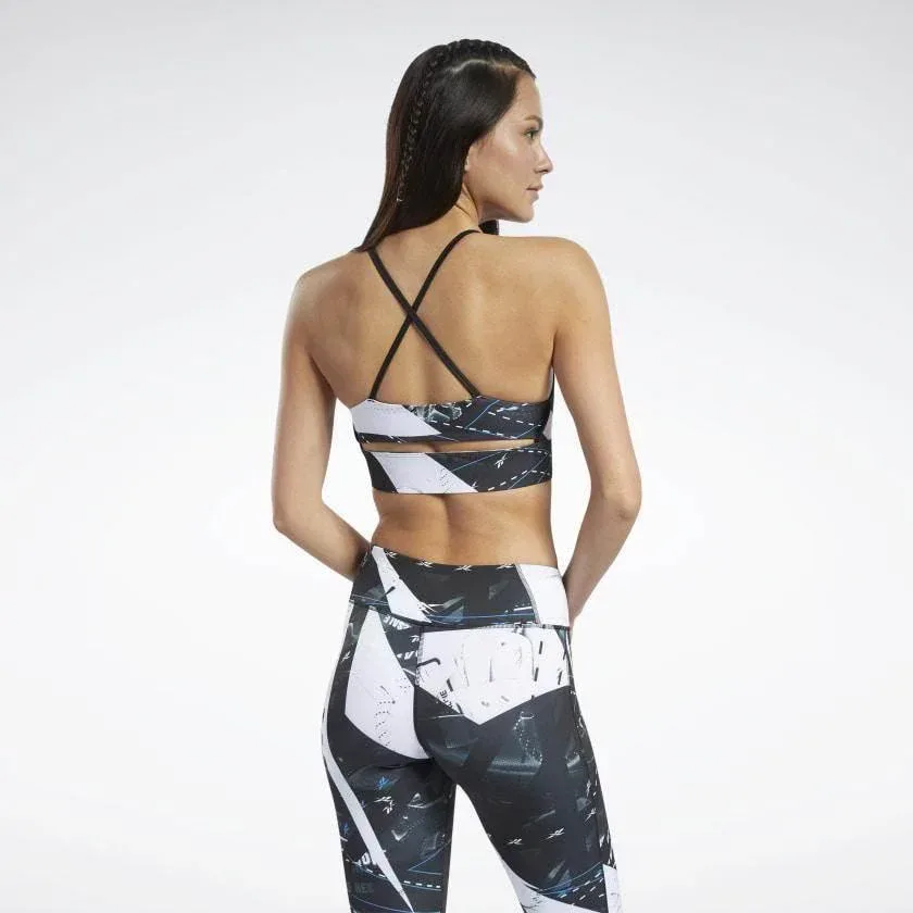 טופ אימון לנשים Reebok WOR AOP Bra FT0957 black - Image 2