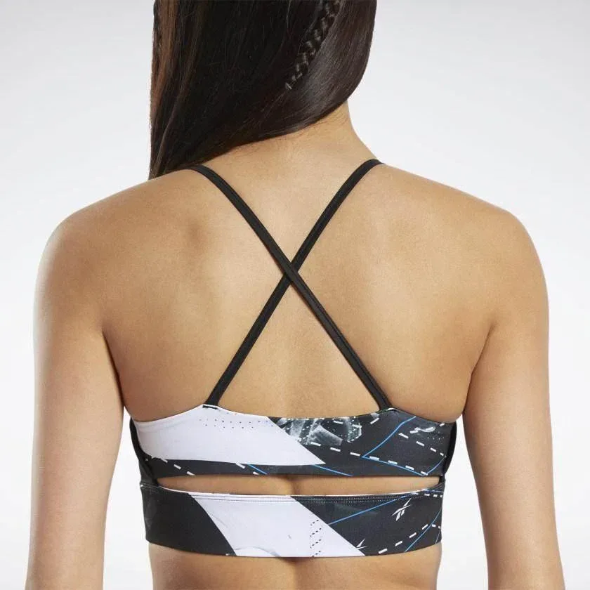 טופ אימון לנשים Reebok WOR AOP Bra FT0957 black - Image 4
