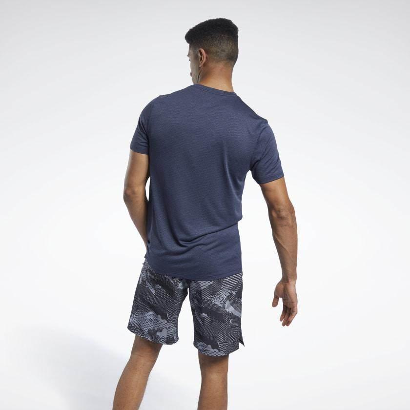 חולצת ריבוק גברים Reebok WOR MELANGE SS TEE FU3293 vector navy - Image 2