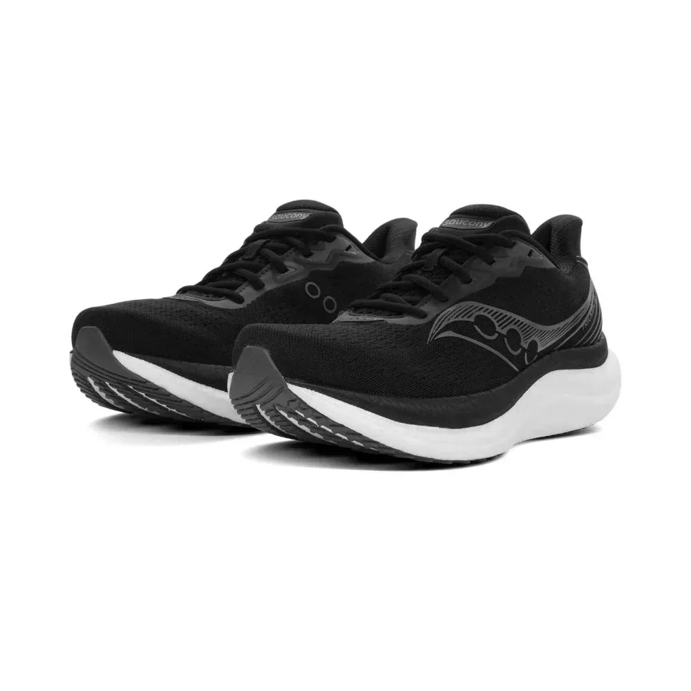 נעלי ריצה רחבות סאקוני טריומף 23 לגברים Saucony TRIUMPH 23 BLACK/WHITE S21024-200 - Image 3