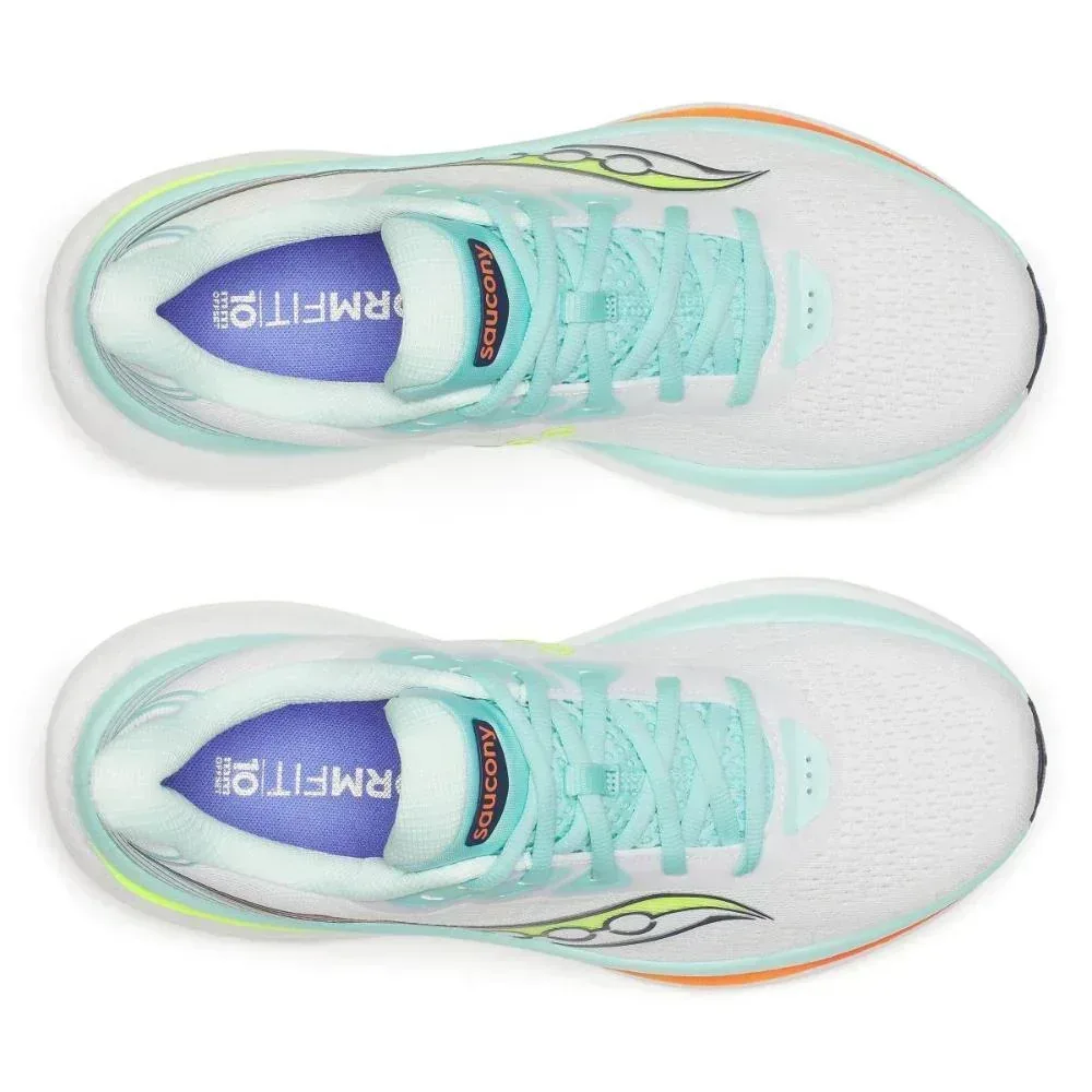 נעלי ריצה סאקוני טריומף 23 לנשים Saucony TRIUMPH 23 WHITE/AQUA S11023-130 - Image 4