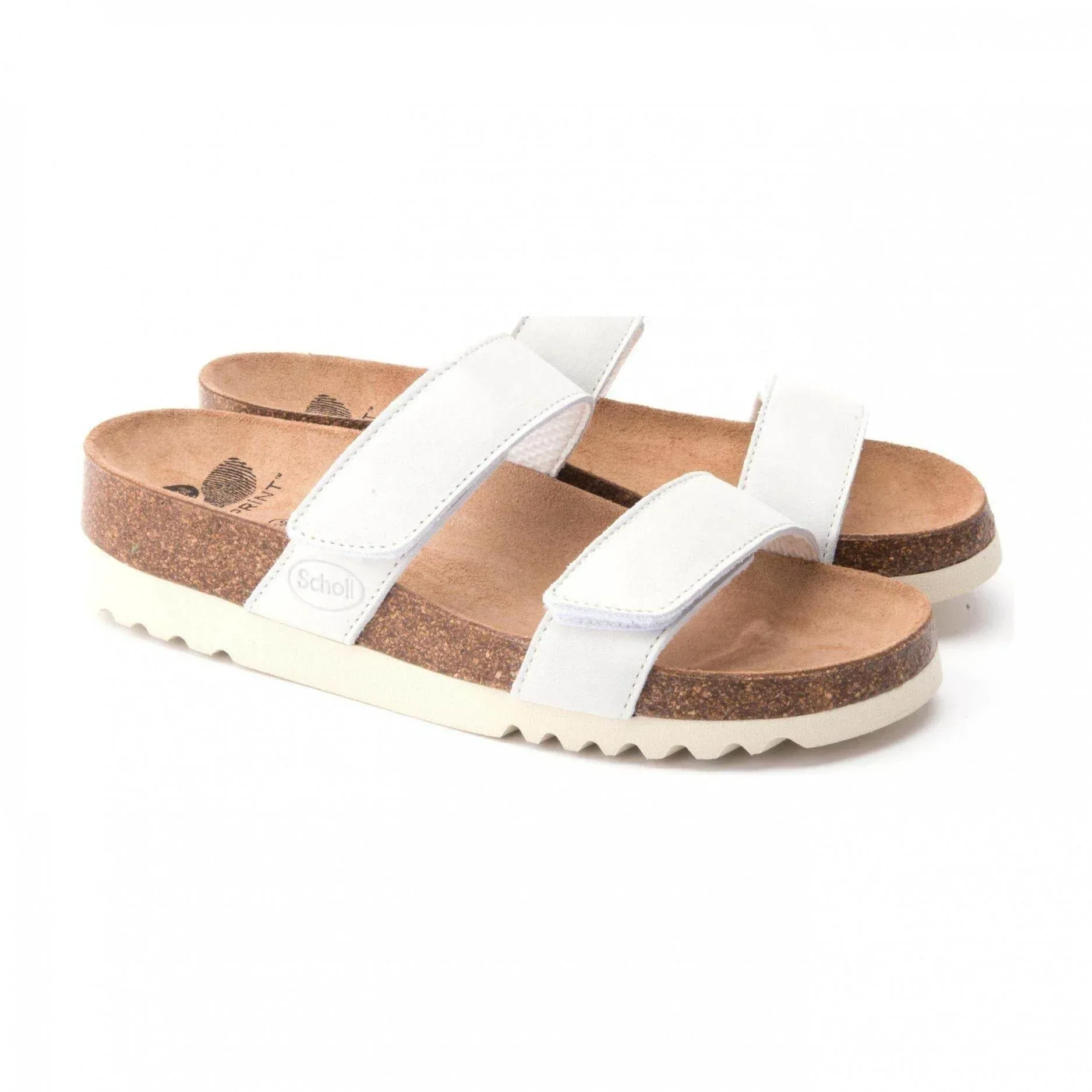 כפכף נשים שחור עם רצועות מעור Scholl SCF25435 LUSAKA White - Image 3